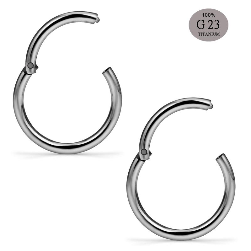 SCERRING 3 Pairs 16G G23 Titanium Hinged Clicker Segment Septum Nose Lip Ring Hoop Cartilage Tragus Sleeper Earrings Body Piercing Jewelry 8mm 10mm 12mm - Image 2